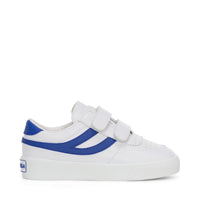 2846 Kids Seattle Straps Vegan Faux  Leather | White-Blue Spectrum
